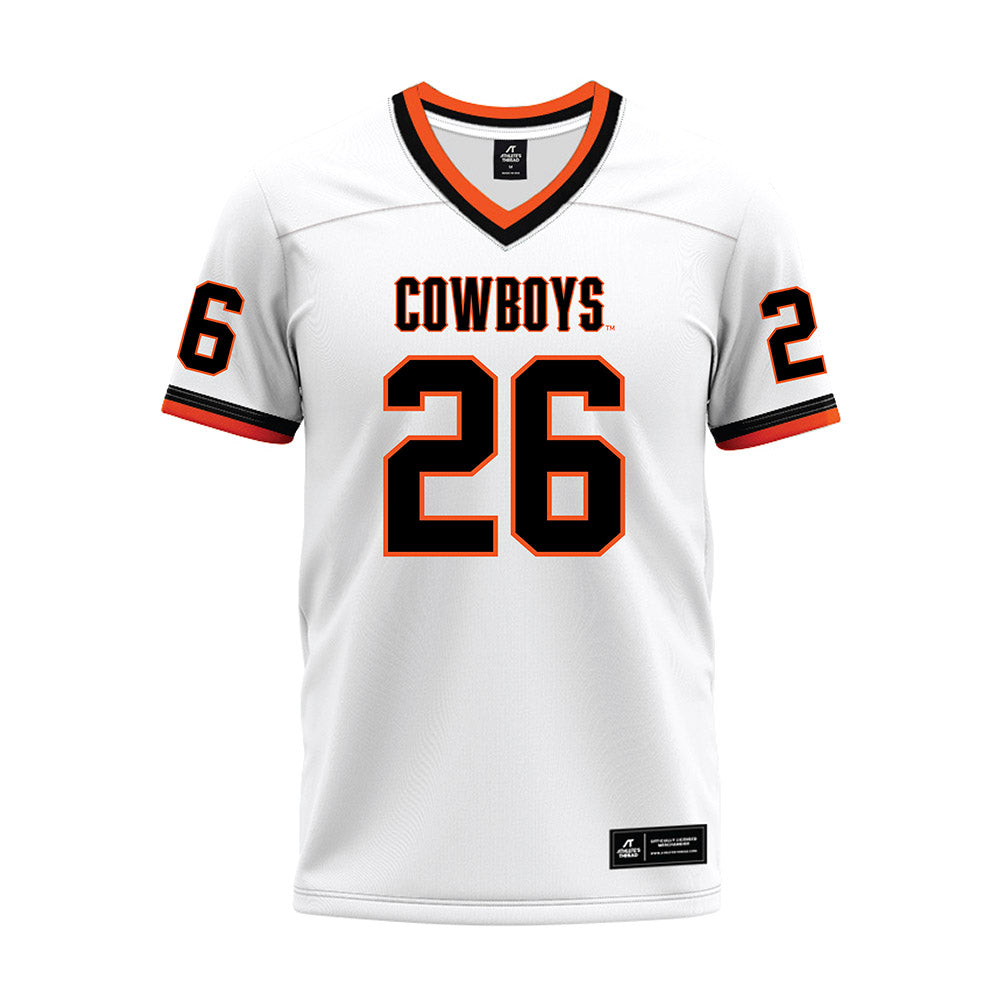 Oklahoma State - NCAA Football : Jacobi Oliphant jr - White Premium Football Jersey