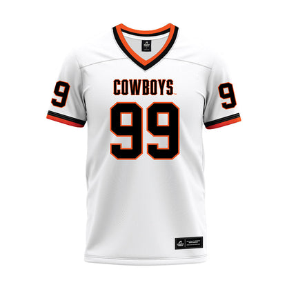 Oklahoma State - NCAA Football : Iman Oates - White Premium Football Jersey