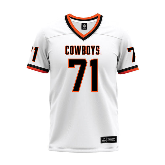 Oklahoma State - NCAA Football : Aden Kelley - White Premium Football Jersey