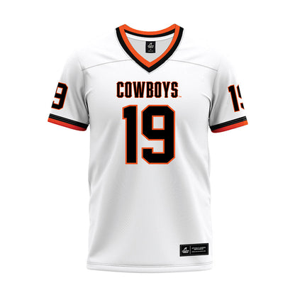 Oklahoma State - NCAA Football : Logan Ward - White Premium Football Jersey