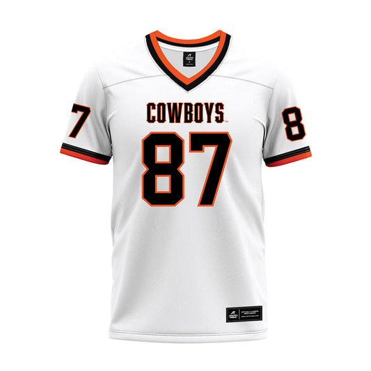 Oklahoma State - NCAA Football : Cason Cabbiness - White Premium Football Jersey