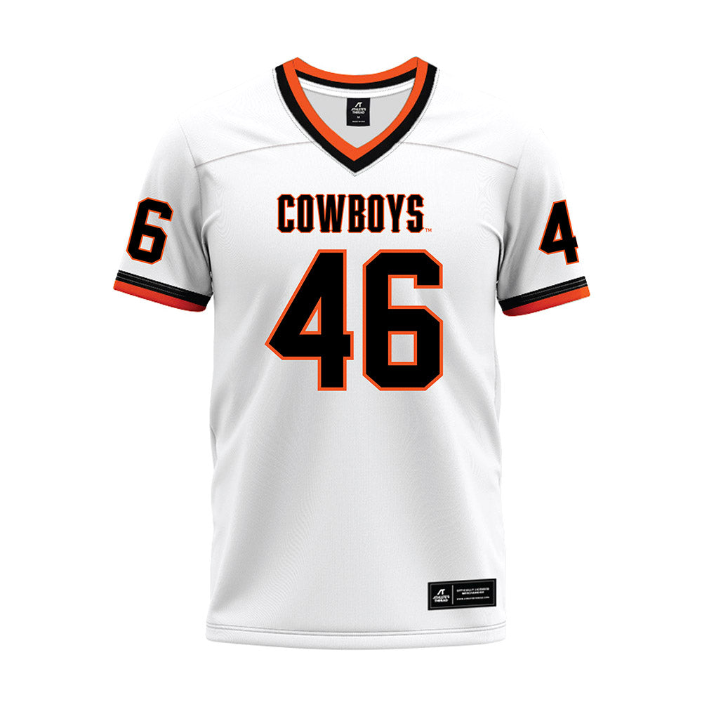 Oklahoma State - NCAA Football : Temerrick Johnson - White Premium Football Jersey