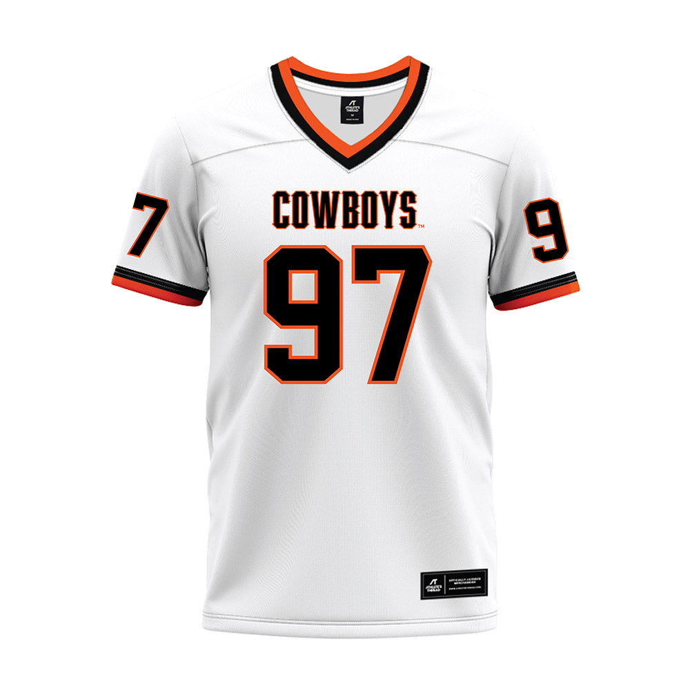 Oklahoma State - NCAA Football : Justin Kirkland - White Premium Football Jersey