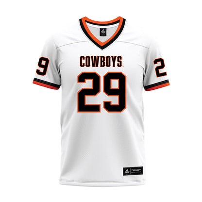 Oklahoma State - NCAA Football : Hudson Kaak - White Premium Football Jersey