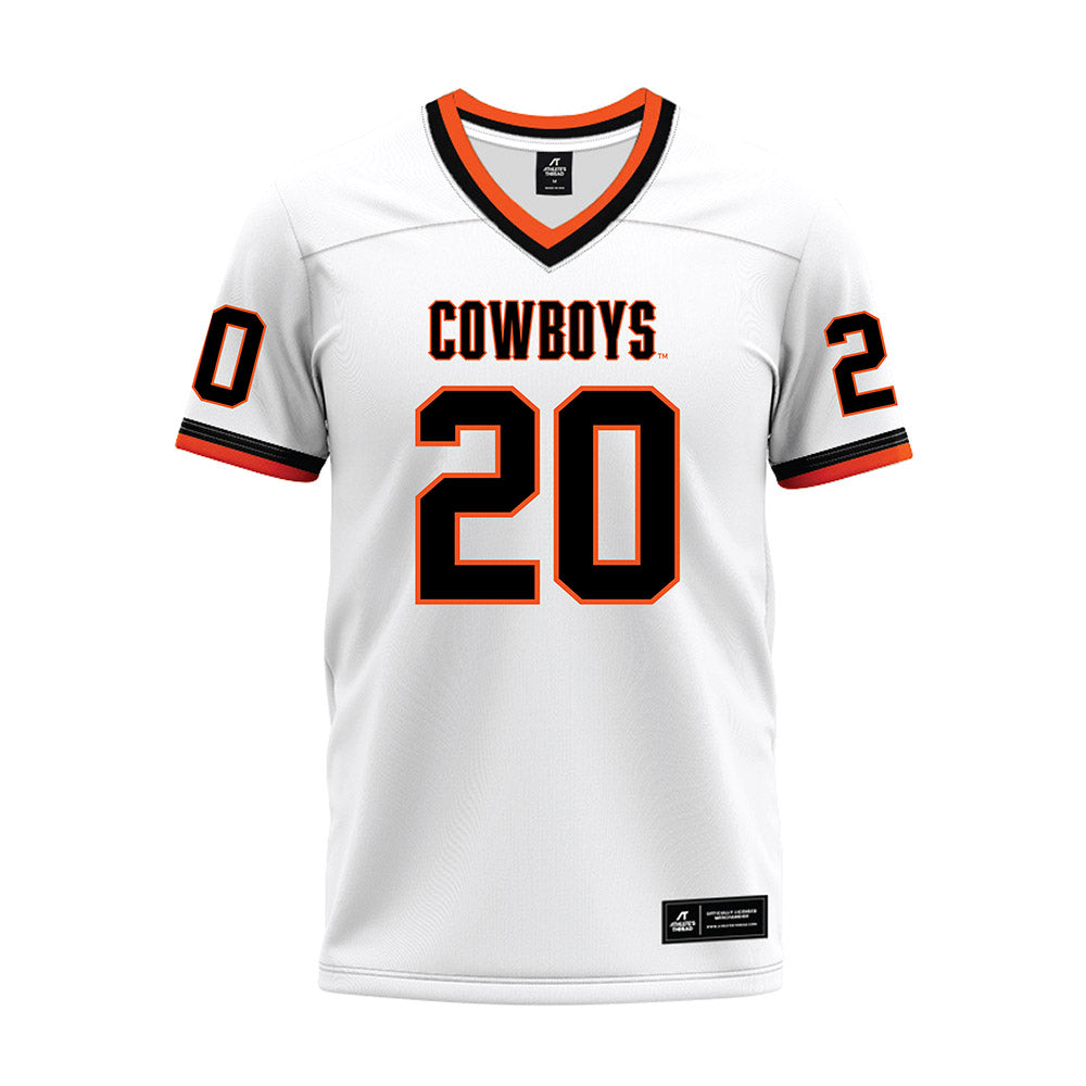 Oklahoma State - NCAA Football : Desean Buckner - White Premium Football Jersey