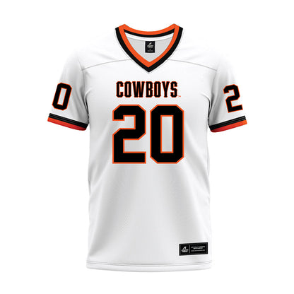 Oklahoma State - NCAA Football : Desean Buckner - White Premium Football Jersey