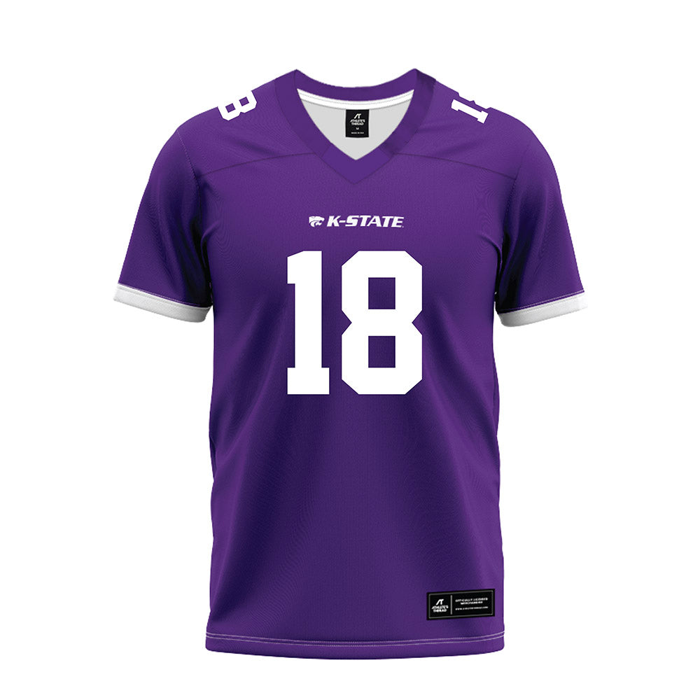 Kansas State - NCAA Football : Hudson Hutcheson - Purple Premium Football Jersey