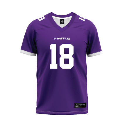 Kansas State - NCAA Football : Hudson Hutcheson - Purple Premium Football Jersey