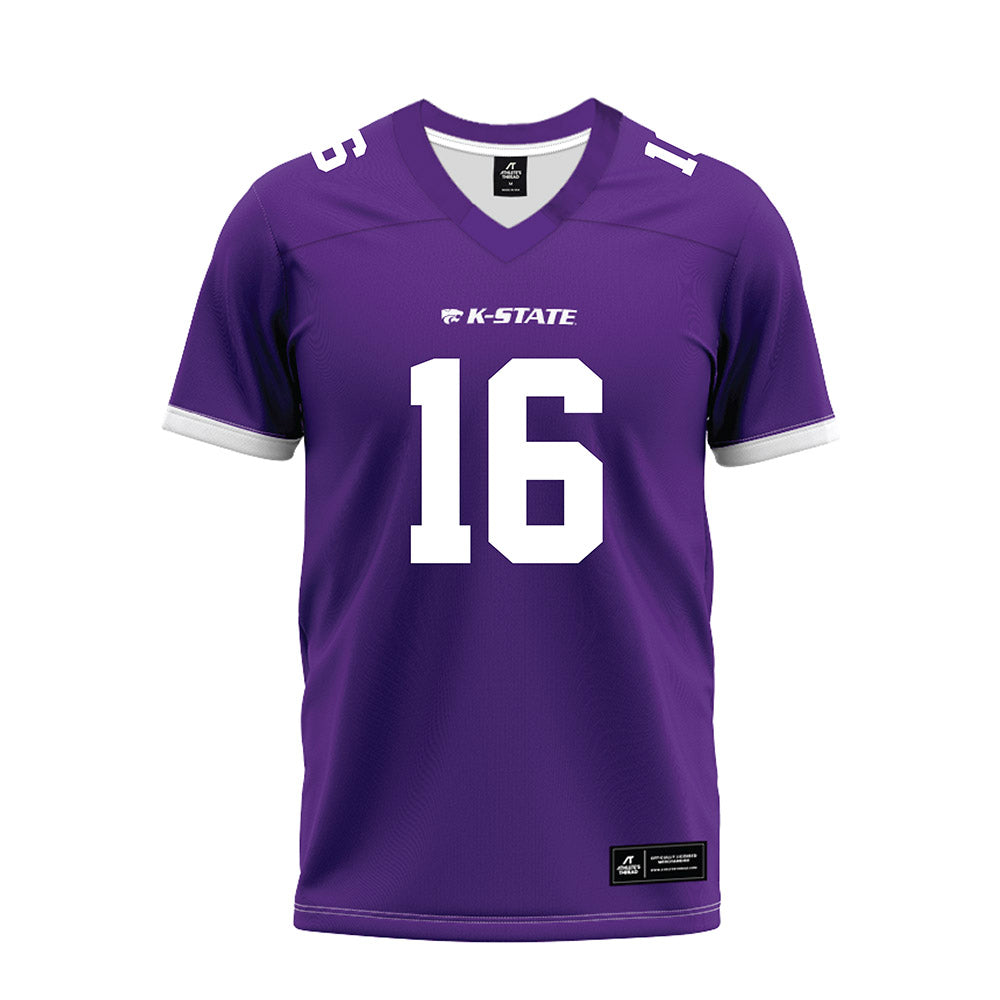 Kansas State - NCAA Football : Mason Olguin - Purple Premium Football Jersey-0