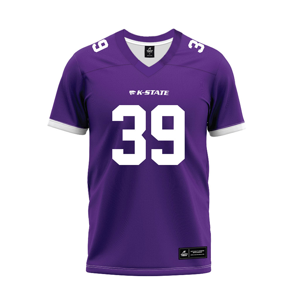 Kansas State - NCAA Football : Travis Bates - Purple Premium Football Jersey-0