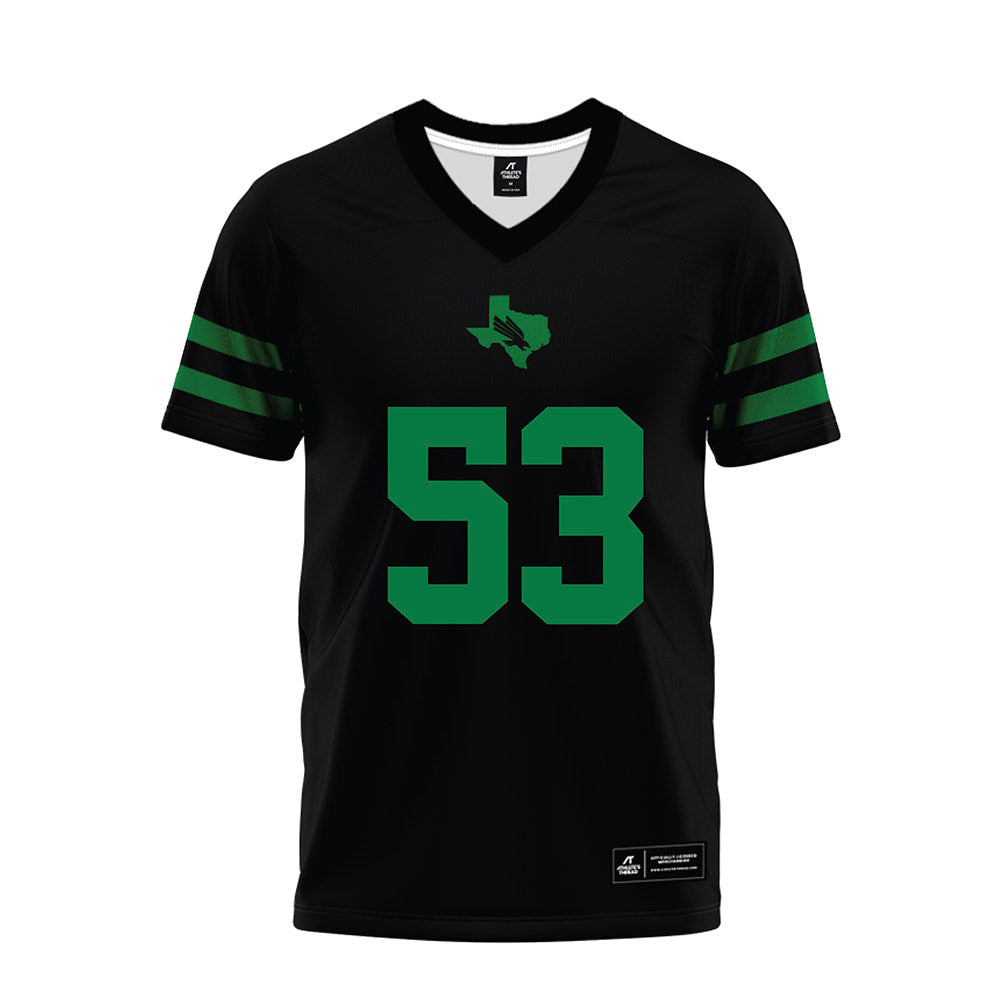 North Texas - NCAA Football : Blake Fann - Black Premium Football Jersey