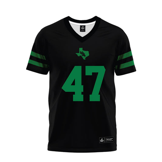 North Texas - NCAA Football : Jacob Poff - Black Premium Football Jersey-0
