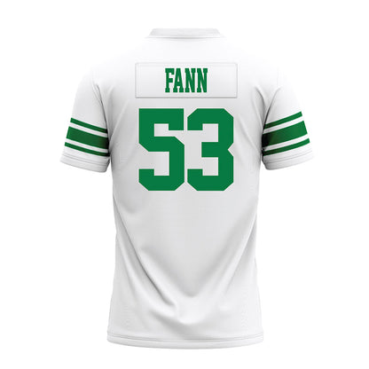 North Texas - NCAA Football : Blake Fann - White Premium Football Jersey