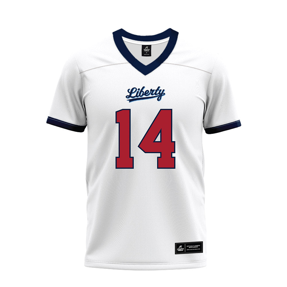 Liberty - NCAA Football : Ethan Houck - White Premium Football Jersey-0