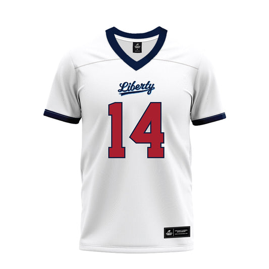 Liberty - NCAA Football : Ethan Houck - White Premium Football Jersey-0