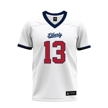 Liberty - NCAA Football : Victor Jones Jr - White Premium Football Jersey