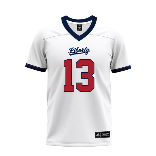 Liberty - NCAA Football : Damond Harmon - White Premium Football Jersey-0