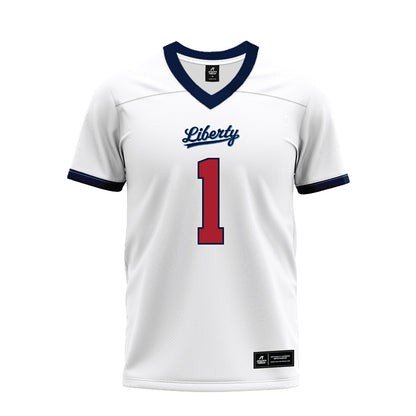 Liberty - NCAA Football : CJ Bazile Jr - White Premium Football Jersey-0