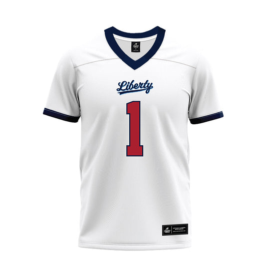 Liberty - NCAA Football : CJ Bazile Jr - White Premium Football Jersey-0