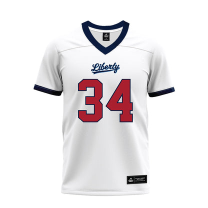 Liberty - NCAA Football : Seneca Moore Jr. - White Premium Football Jersey-0