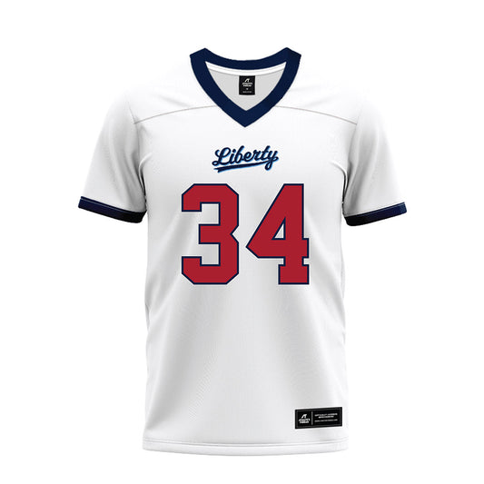 Liberty - NCAA Football : Seneca Moore Jr. - White Premium Football Jersey-0