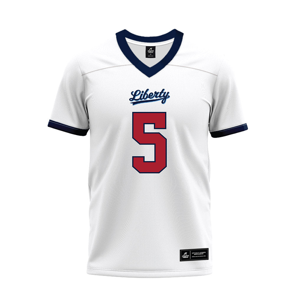 Liberty - NCAA Football : Elijah Hopkins - White Premium Football Jersey