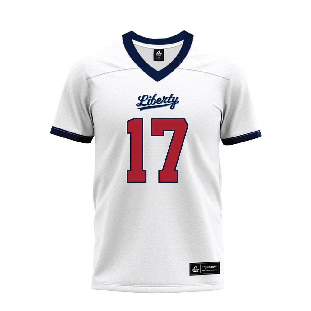 Liberty - NCAA Football : Bo Burklow Jr. - White Premium Football Jersey-0