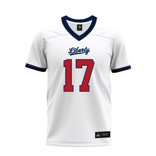 Liberty - NCAA Football : Bo Burklow Jr. - White Premium Football Jersey-0