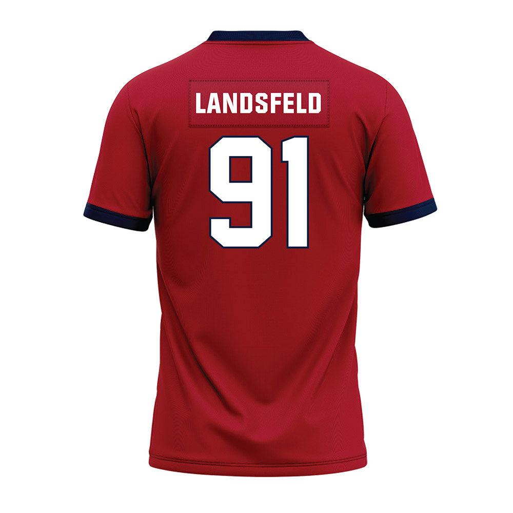 Liberty - NCAA Football : Marius Landsfeld - Red Premium Football Jersey-1