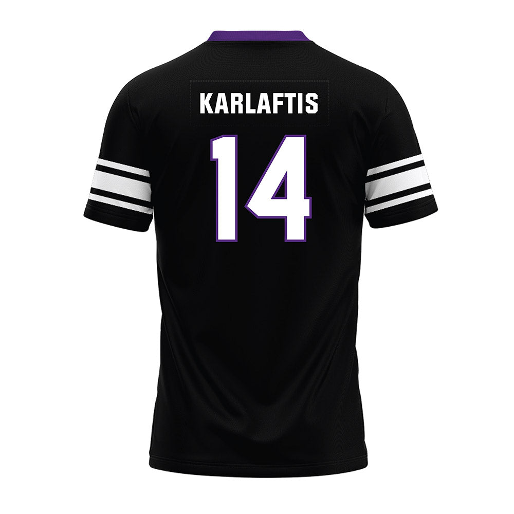 Northwestern - NCAA Football : Yannis Karlaftis - Black Premium Football Jersey-1