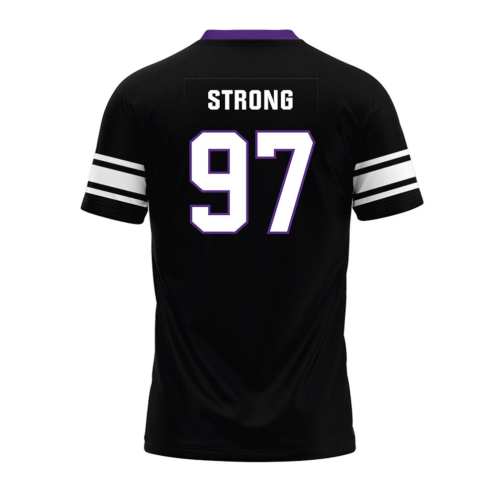 Northwestern - NCAA Football : Braxton Strong - Black Premium Football Jersey-1