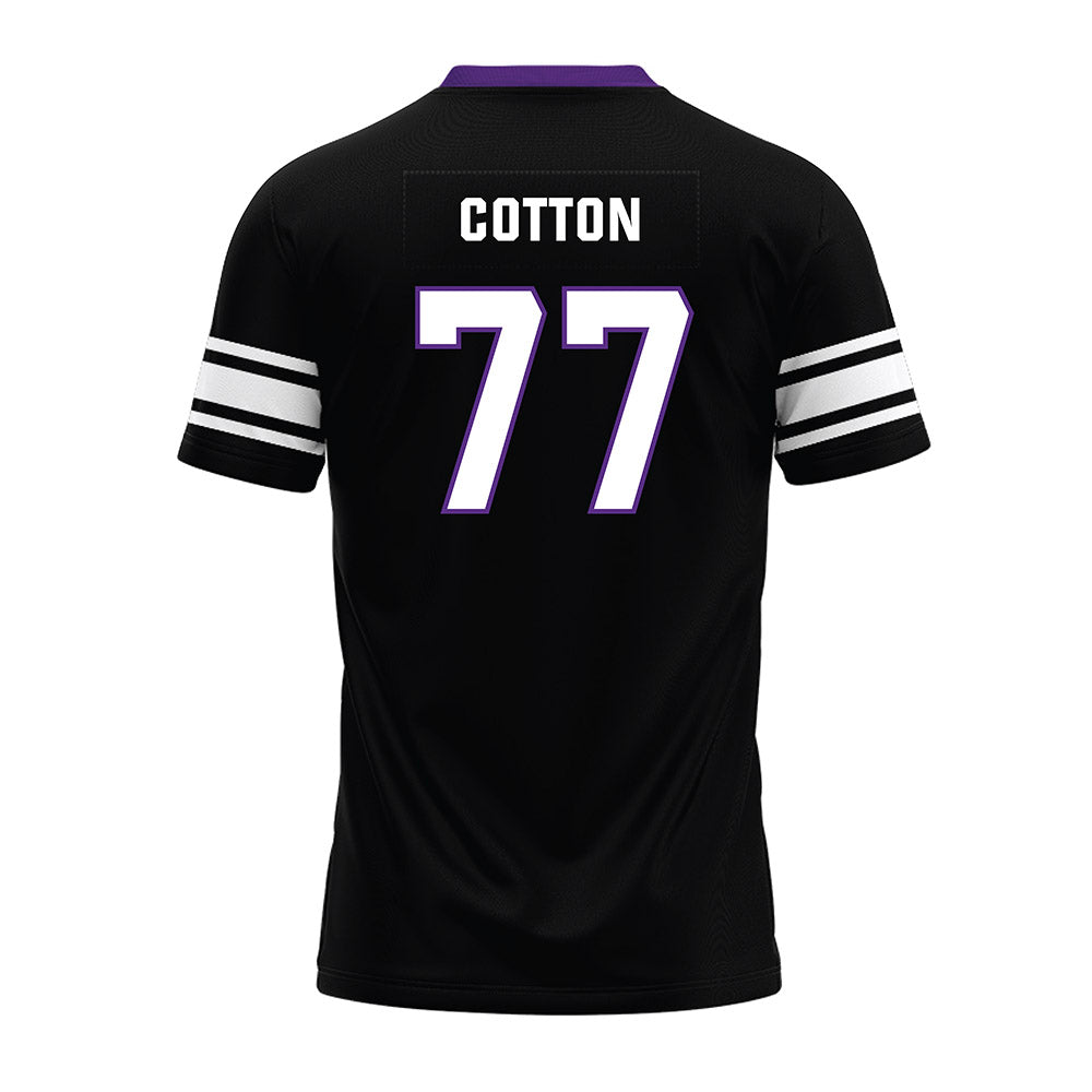 Northwestern - NCAA Football : Idrys Cotton - Black Premium Football Jersey-1