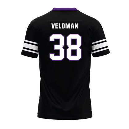 Northwestern - NCAA Football : Joshua Veldman - Black Premium Football Jersey-1