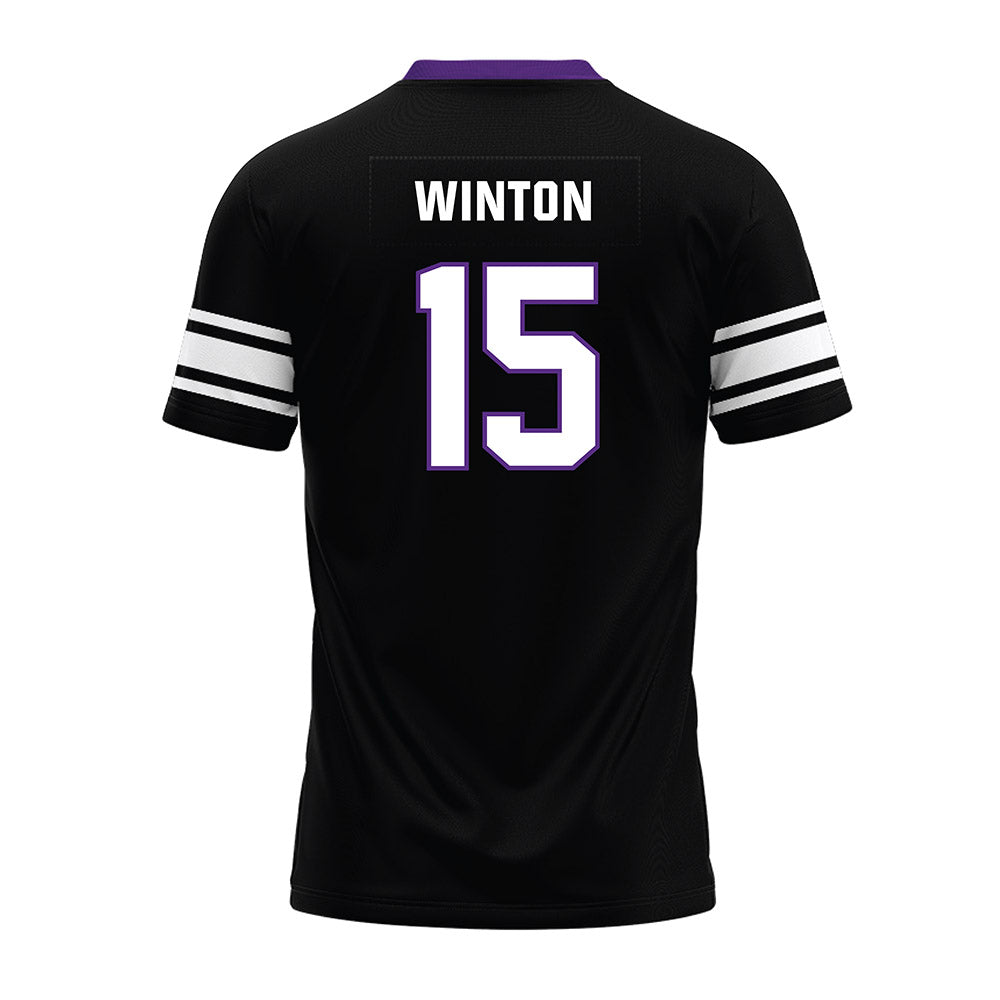 Northwestern - NCAA Football : Sean Winton - Black Premium Football Jersey-1
