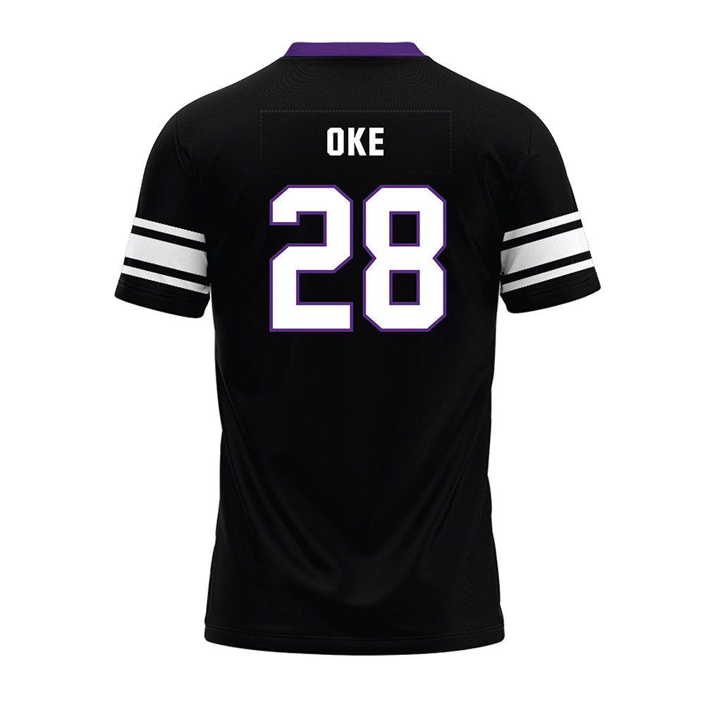 Northwestern - NCAA Football : Timi Oke - Black Premium Football Jersey-1