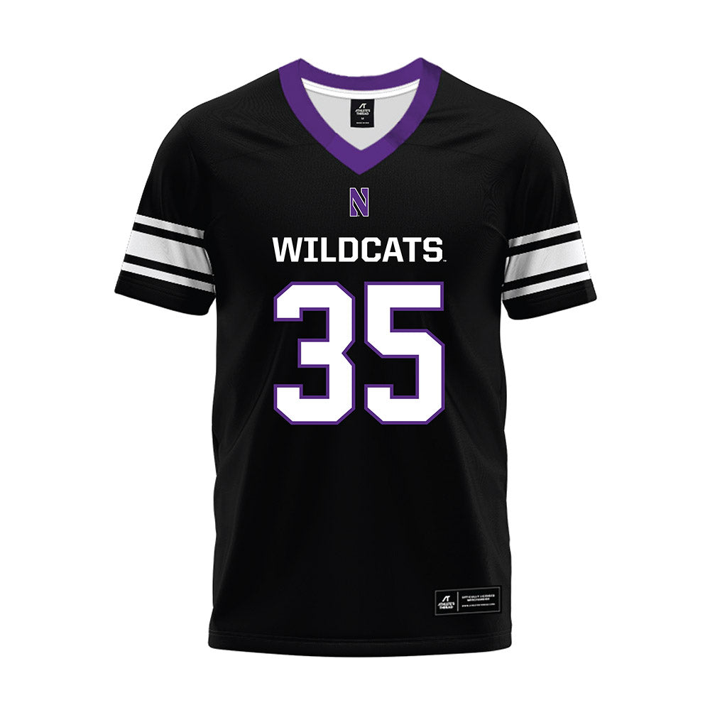 Northwestern - NCAA Football : Tate Crane - Black Premium Football Jersey-0