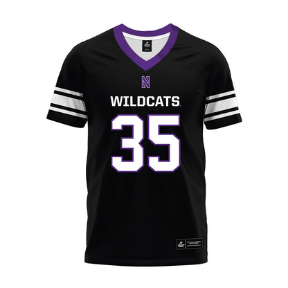 Northwestern - NCAA Football : Tate Crane - Black Premium Football Jersey-0