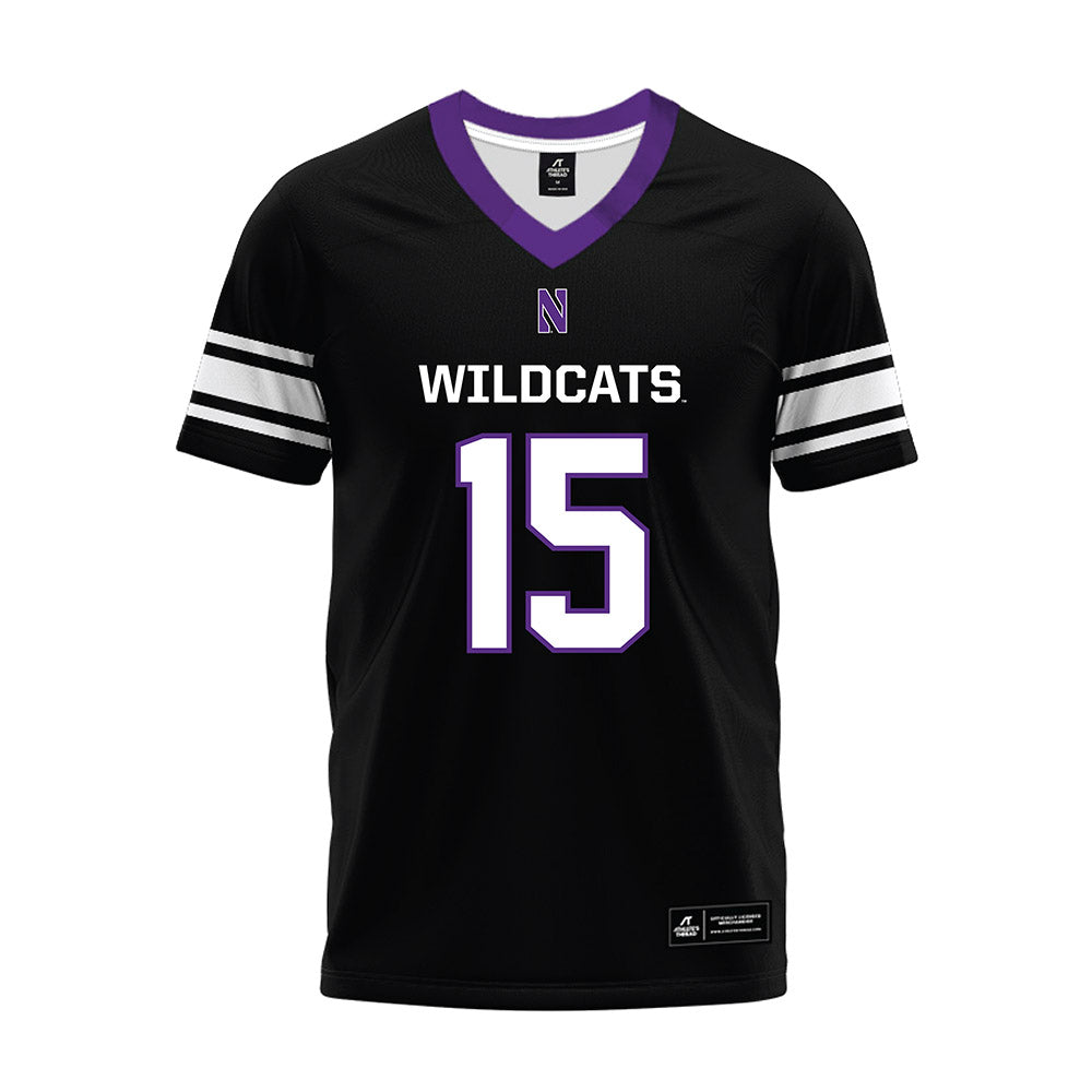 Northwestern - NCAA Football : Brendan Flakes - Black Premium Football Jersey