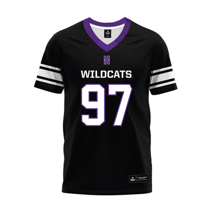 Northwestern - NCAA Football : Braxton Strong - Black Premium Football Jersey-0