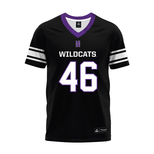 Northwestern - NCAA Football : Lincoln Creager - Black Premium Football Jersey-0
