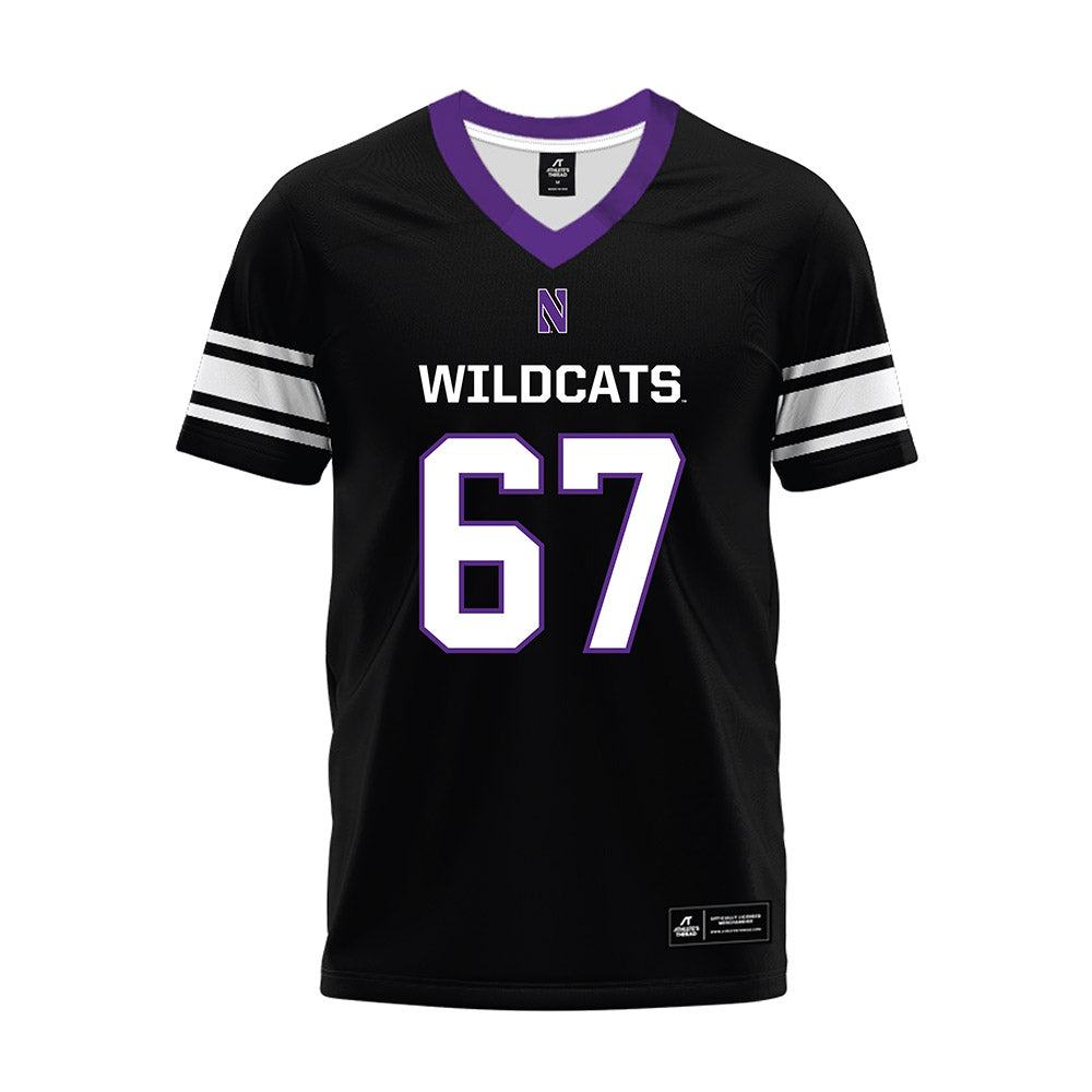 Northwestern - NCAA Football : Jace Borcherding - Black Premium Football Jersey-0