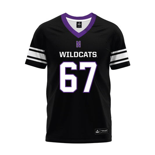 Northwestern - NCAA Football : Jace Borcherding - Black Premium Football Jersey-0
