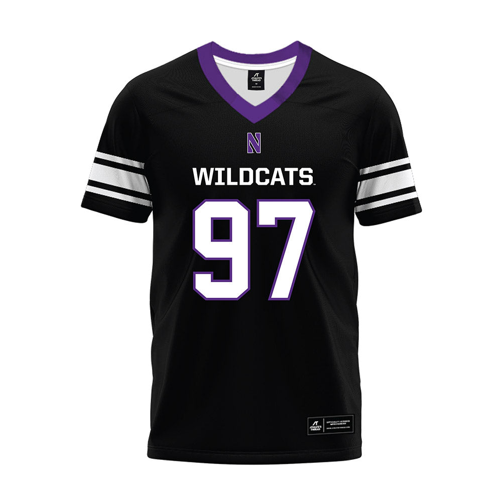 Northwestern - NCAA Football : Braxton Strong - Black Premium Football Jersey-0