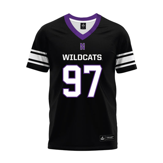 Northwestern - NCAA Football : Braxton Strong - Black Premium Football Jersey-0