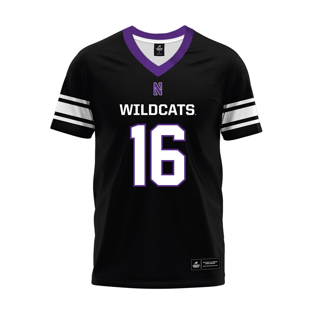 Northwestern - NCAA Football : Brennan Saxe - Black Premium Football Jersey-0