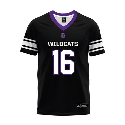 Northwestern - NCAA Football : Brennan Saxe - Black Premium Football Jersey-0