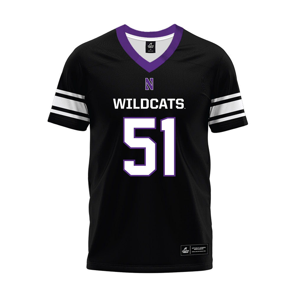 Northwestern - NCAA Football : Miles Crutchley - Black Premium Football Jersey