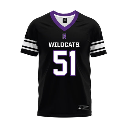 Northwestern - NCAA Football : Miles Crutchley - Black Premium Football Jersey
