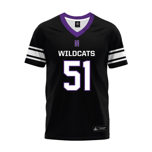 Northwestern - NCAA Football : Miles Crutchley - Black Premium Football Jersey