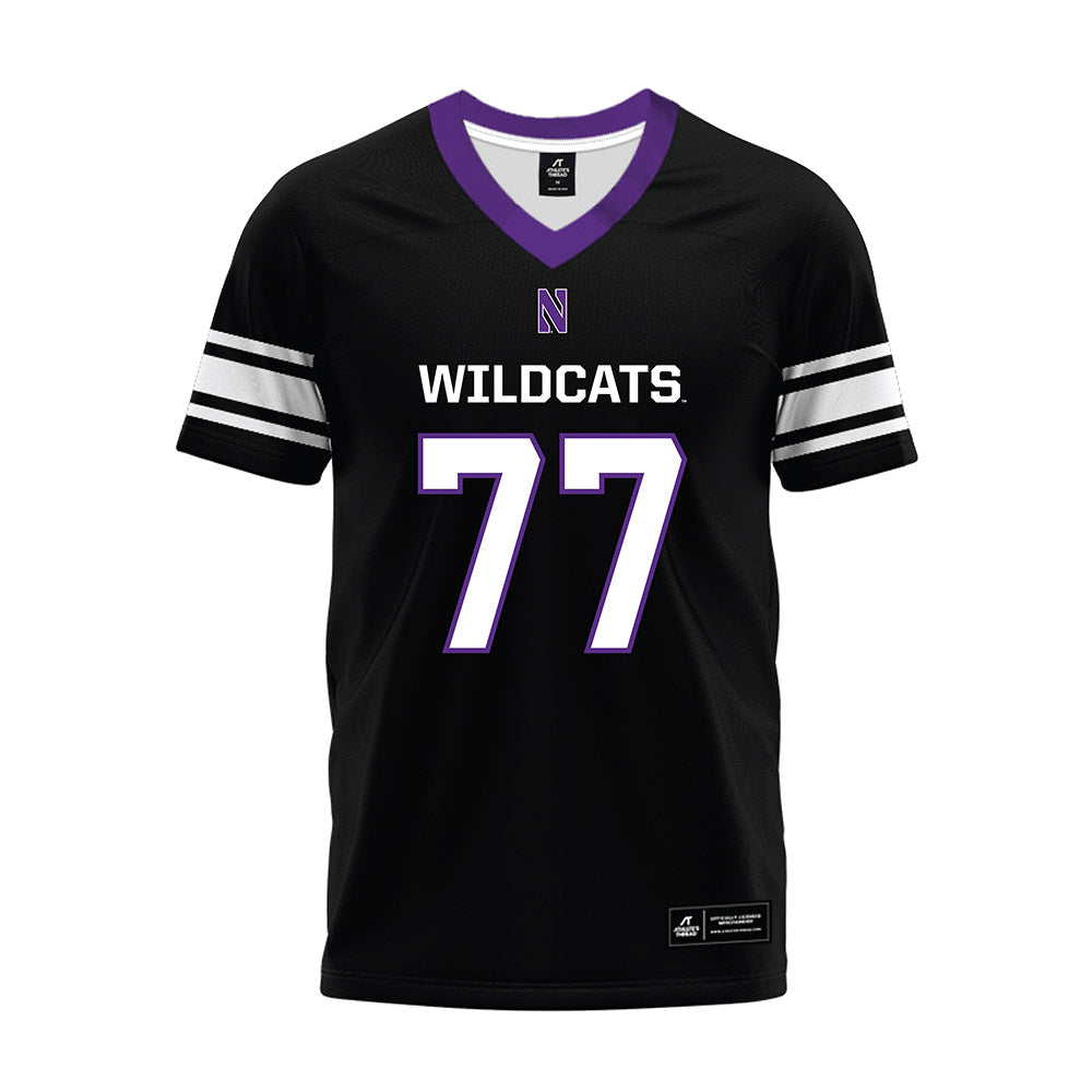 Northwestern - NCAA Football : Idrys Cotton - Black Premium Football Jersey-0